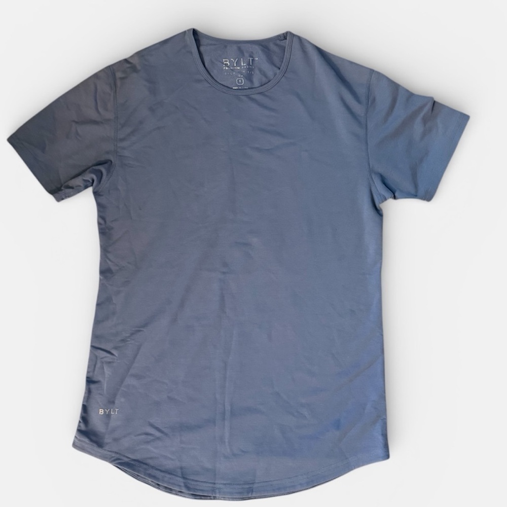Bylt men’s Drop-Cut: LUX t shirt in color Atlantic size small workout top blue - Picture 4 of 11